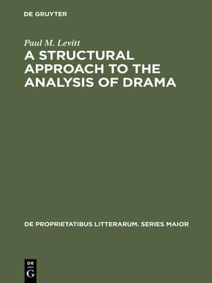 cover image of A Structural Approach to the Analysis of Drama